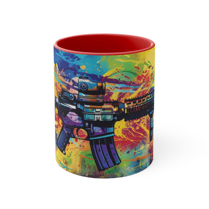 AR15 Tactical Grafitti Vibrant Paint Mug Multiple Colors Available