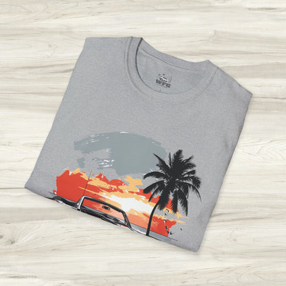 Corner Office Classic Muscle Car T-Shirt - Retro Surfer Beach Tee Summer Spring Shirt