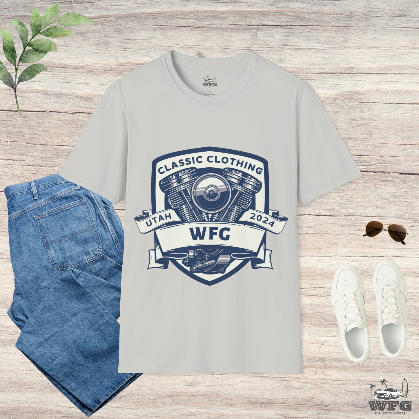 Classic V-Twin Engine Motorcycle T-Shirt - Retro Muscle Moto Vibes Tee - Vibrant Utah Shirt