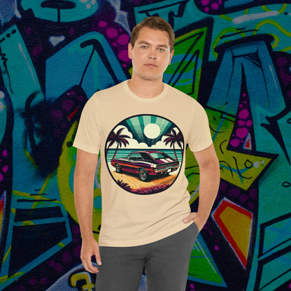 American Muscle Car Retro Roadster Revival: Beachfront Ride Multiple Colors Size Mens Womens Unisex