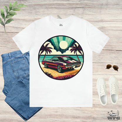 American Muscle Car Retro Roadster Revival: Beachfront Ride Multiple Colors Size Mens Womens Unisex