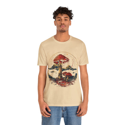 Mystical Cosmic Shroom Forest Universe T-Shirt, Fantacy Stars Dream Tee