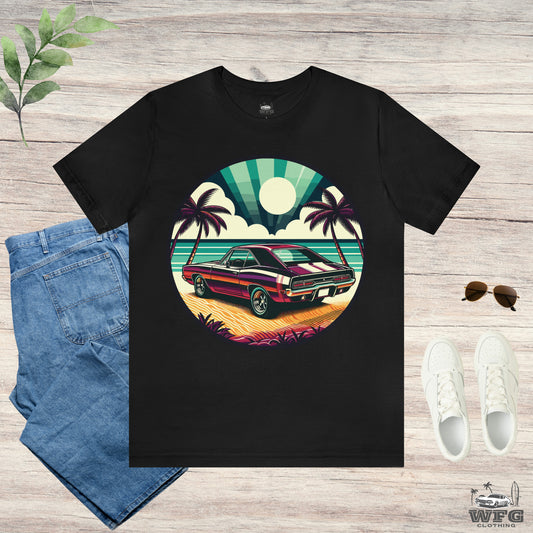 American Muscle Car Retro Roadster Revival: Beachfront Ride Multiple Colors Size Mens Womens Unisex