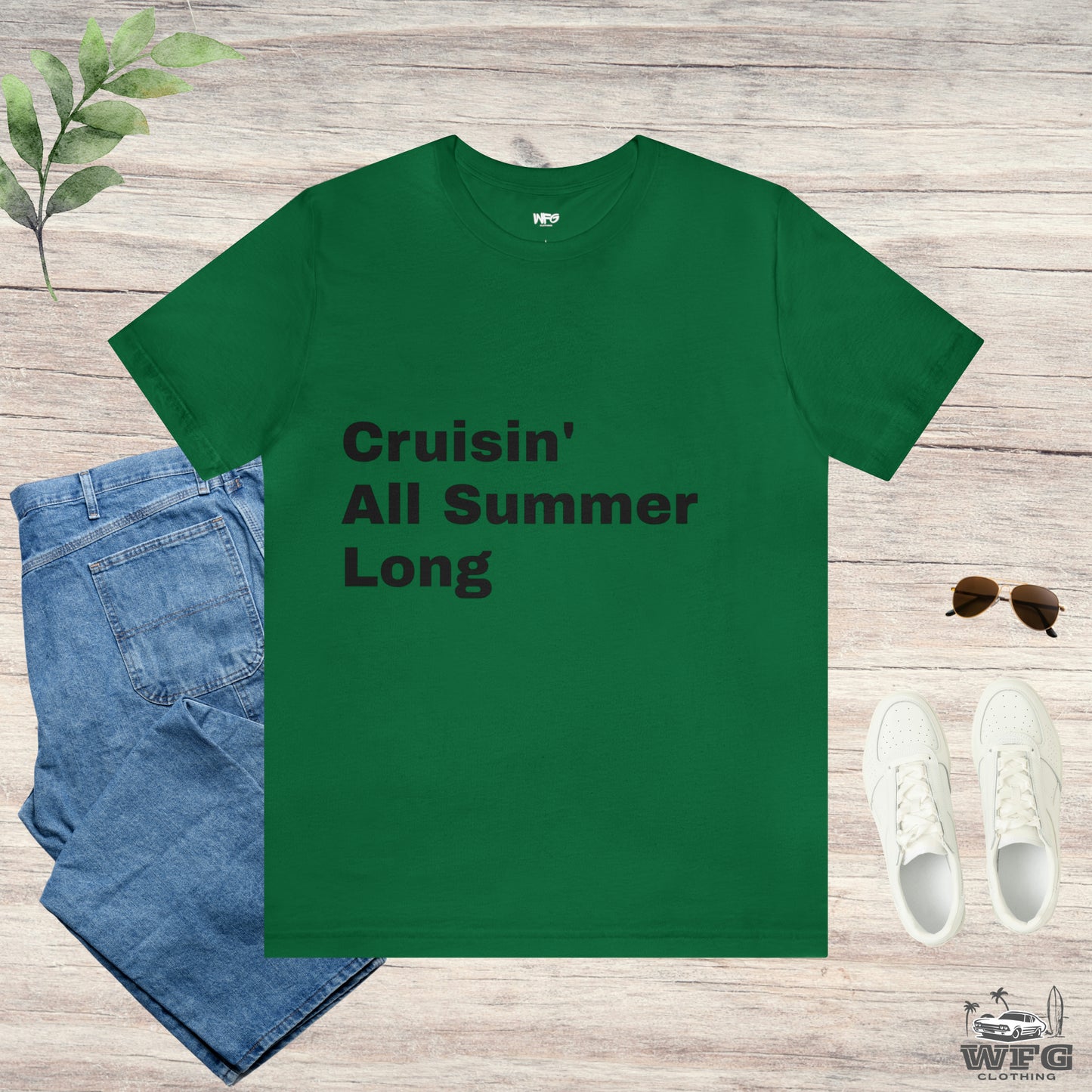 Cruisin' All Summer Long T-Shirt: Classic Muscle Car Retro Beach Ride Tee Surf Sunset Lifestyle