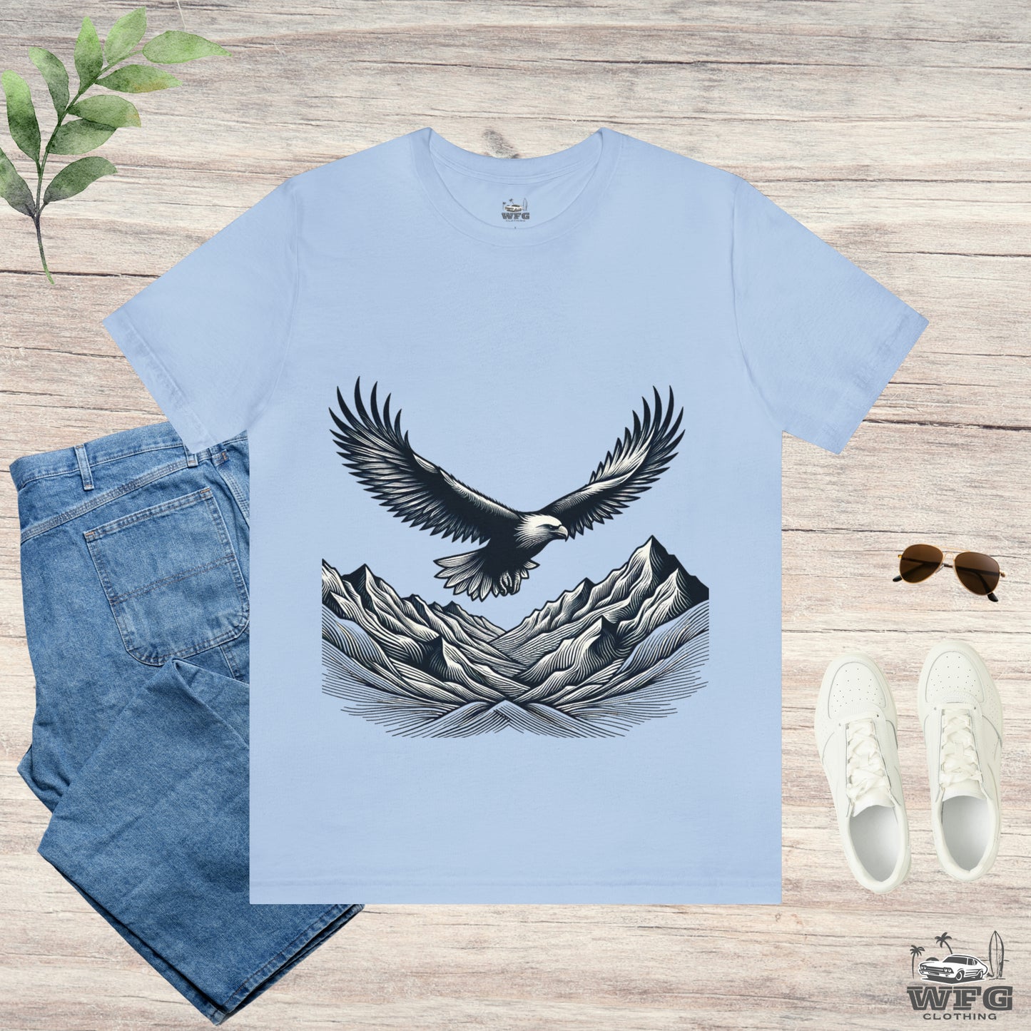 Eagles Majesty Above Mountains T-Shirt Available in Multiple Colors