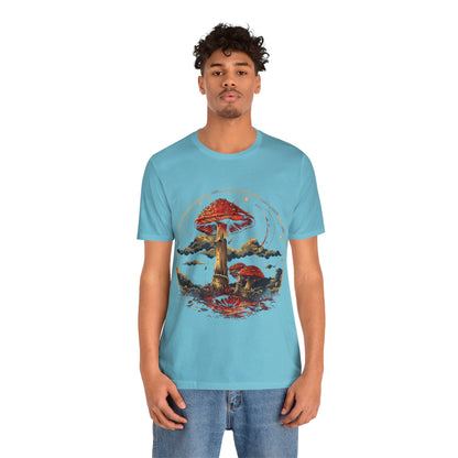 Mystical Cosmic Shroom Forest Universe T-Shirt, Fantacy Stars Dream Tee