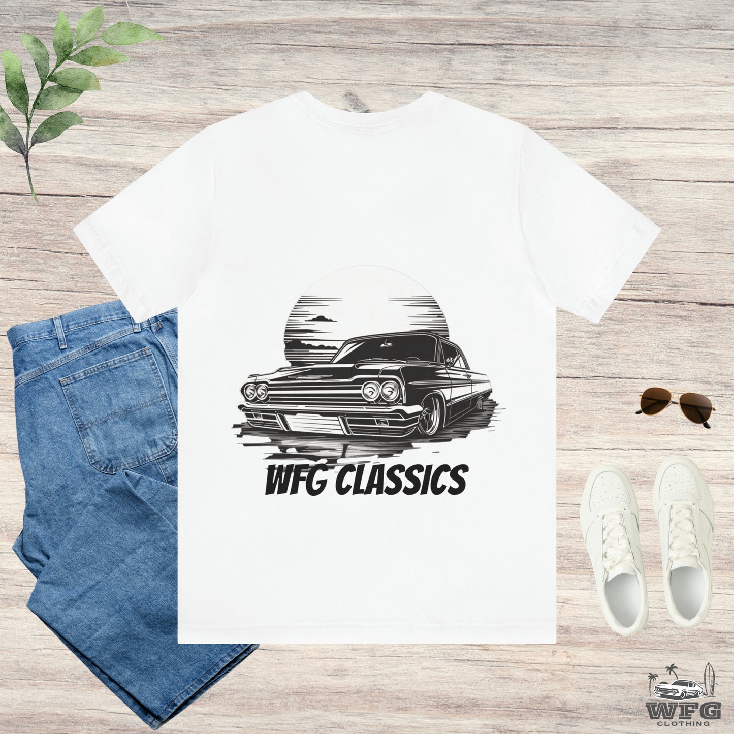 Classic Muscle Car Lowrider Sunset Tee WFG Classics T-Shirt Multiple Colors Available