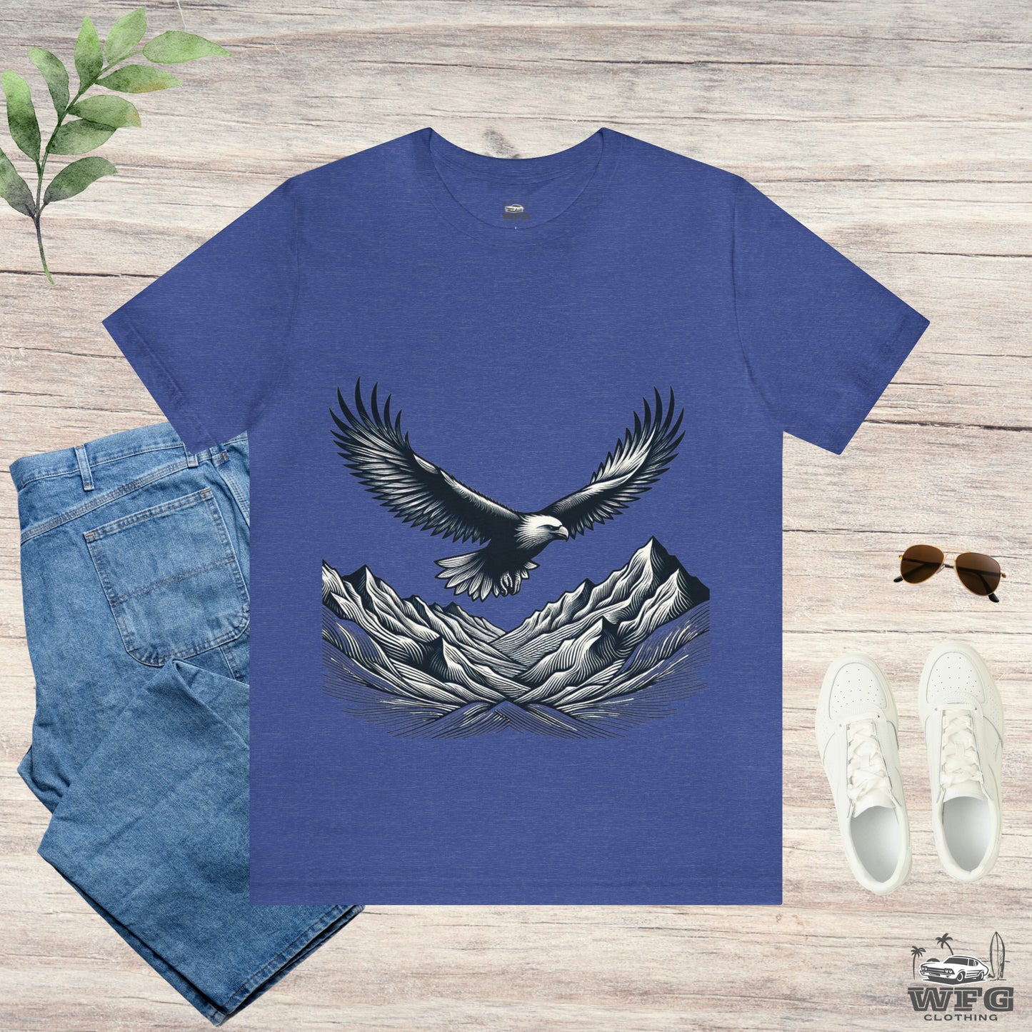 Eagles Majesty Above Mountains T-Shirt Available in Multiple Colors