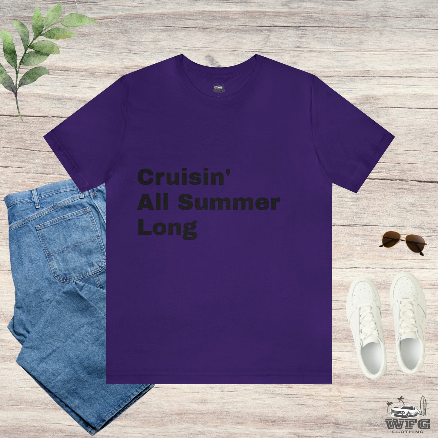 Cruisin' All Summer Long T-Shirt: Classic Muscle Car Retro Beach Ride Tee Surf Sunset Lifestyle