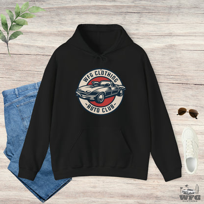 WFG Auto Club Custom Garage Graphic Hooded Sweatshirt Unisex Heavy Blend™ Hoodie  Multiple Colors Available