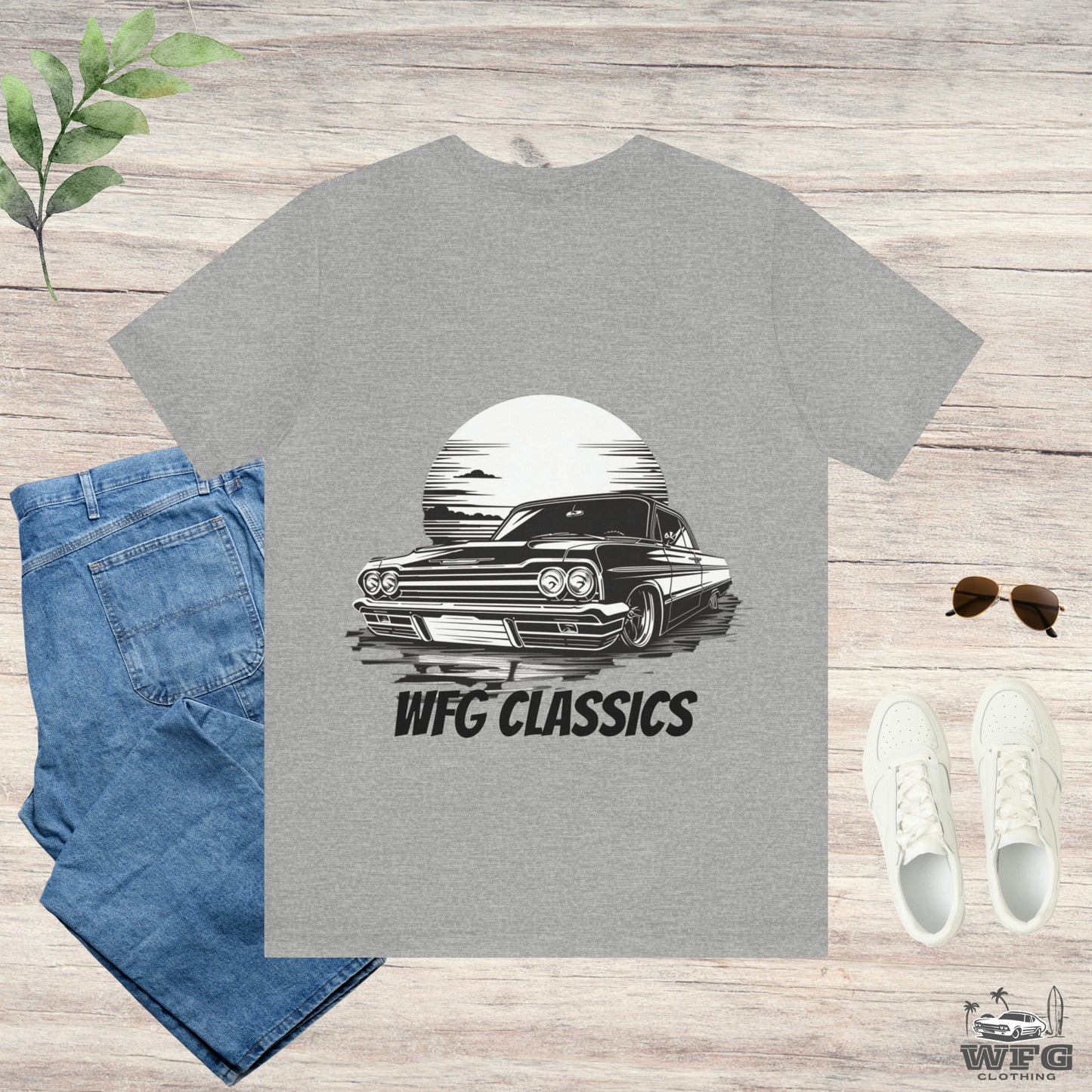 Classic Muscle Car Lowrider Sunset Tee WFG Classics T-Shirt Multiple Colors Available