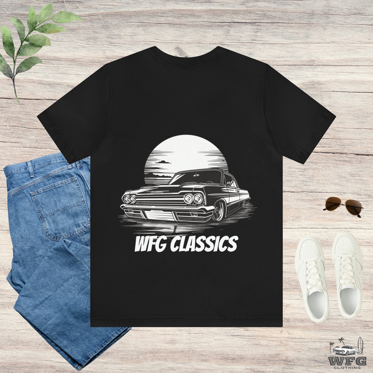 Classic Muscle Car Lowrider Sunset Tee WFG Classics T-Shirt Multiple Colors Available