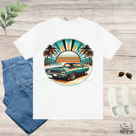 Cruisin' All Summer Long T-Shirt: Classic Muscle Car Retro Beach Ride Tee Surf Sunset Lifestyle