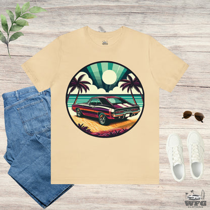 American Muscle Car Retro Roadster Revival: Beachfront Ride Multiple Colors Size Mens Womens Unisex