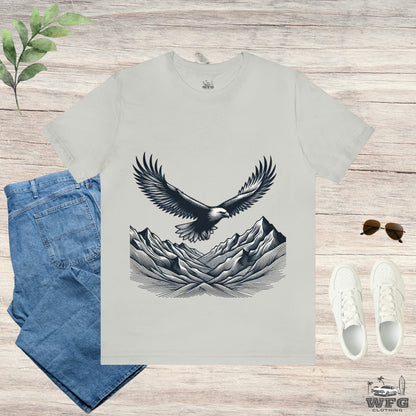 Eagles Majesty Above Mountains T-Shirt Available in Multiple Colors