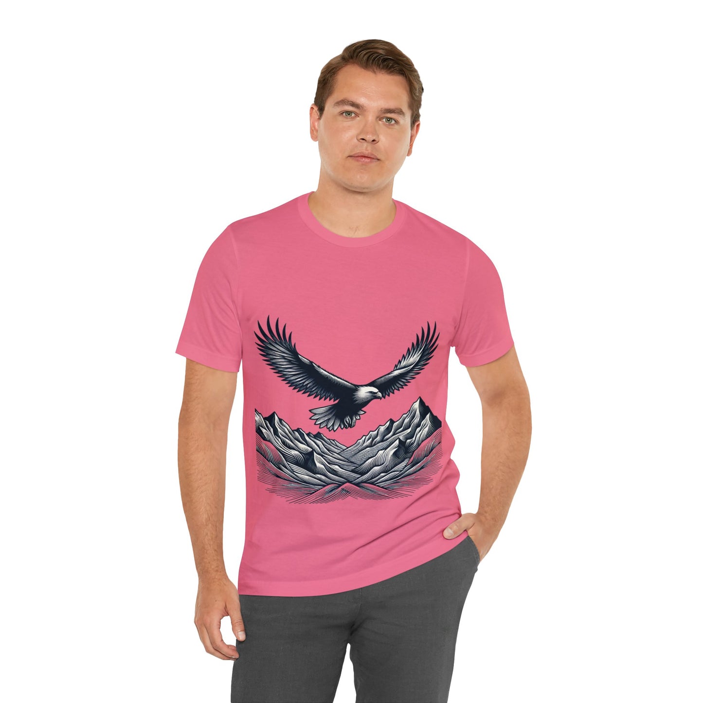 Eagles Majesty Above Mountains T-Shirt Available in Multiple Colors