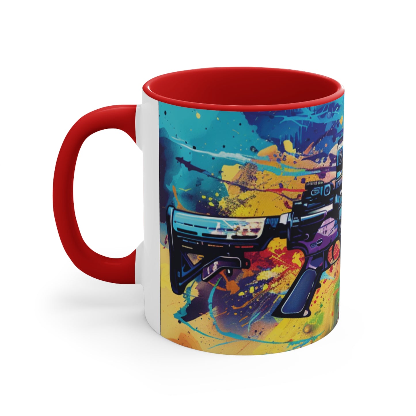 AR15 Tactical Grafitti Vibrant Paint Mug Multiple Colors Available