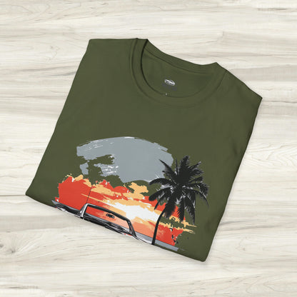 Corner Office Classic Muscle Car T-Shirt - Retro Surfer Beach Tee Summer Spring Shirt