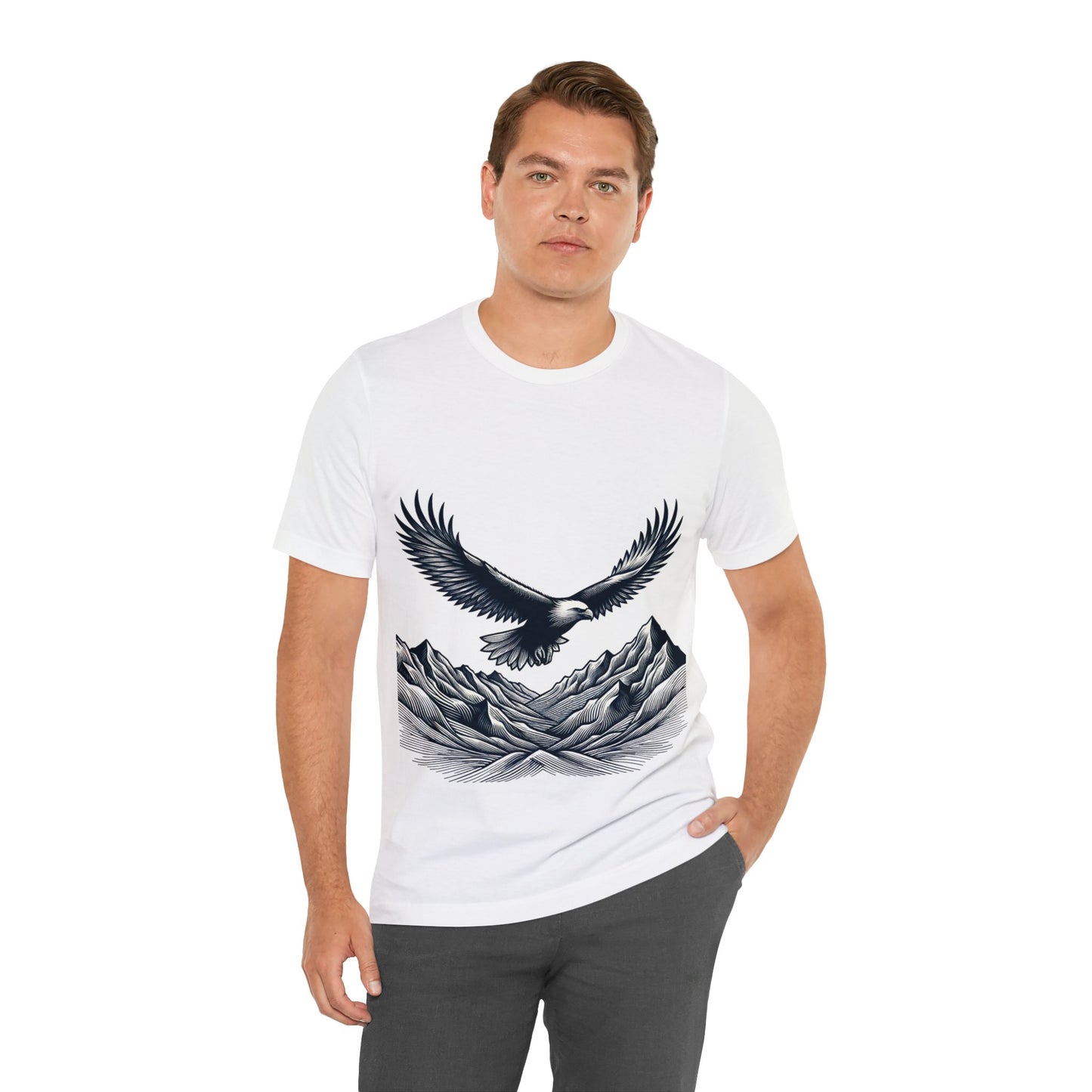 Eagles Majesty Above Mountains T-Shirt Available in Multiple Colors