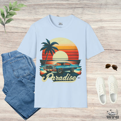 Chevelle Paradise 4 Classic American Muscle Car T-Shirt Beach Island Travel Tee Retro Surfer Summer Spring Shirt