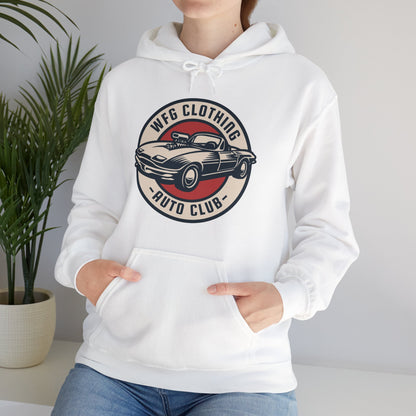 WFG Auto Club Custom Garage Graphic Hooded Sweatshirt Unisex Heavy Blend™ Hoodie  Multiple Colors Available