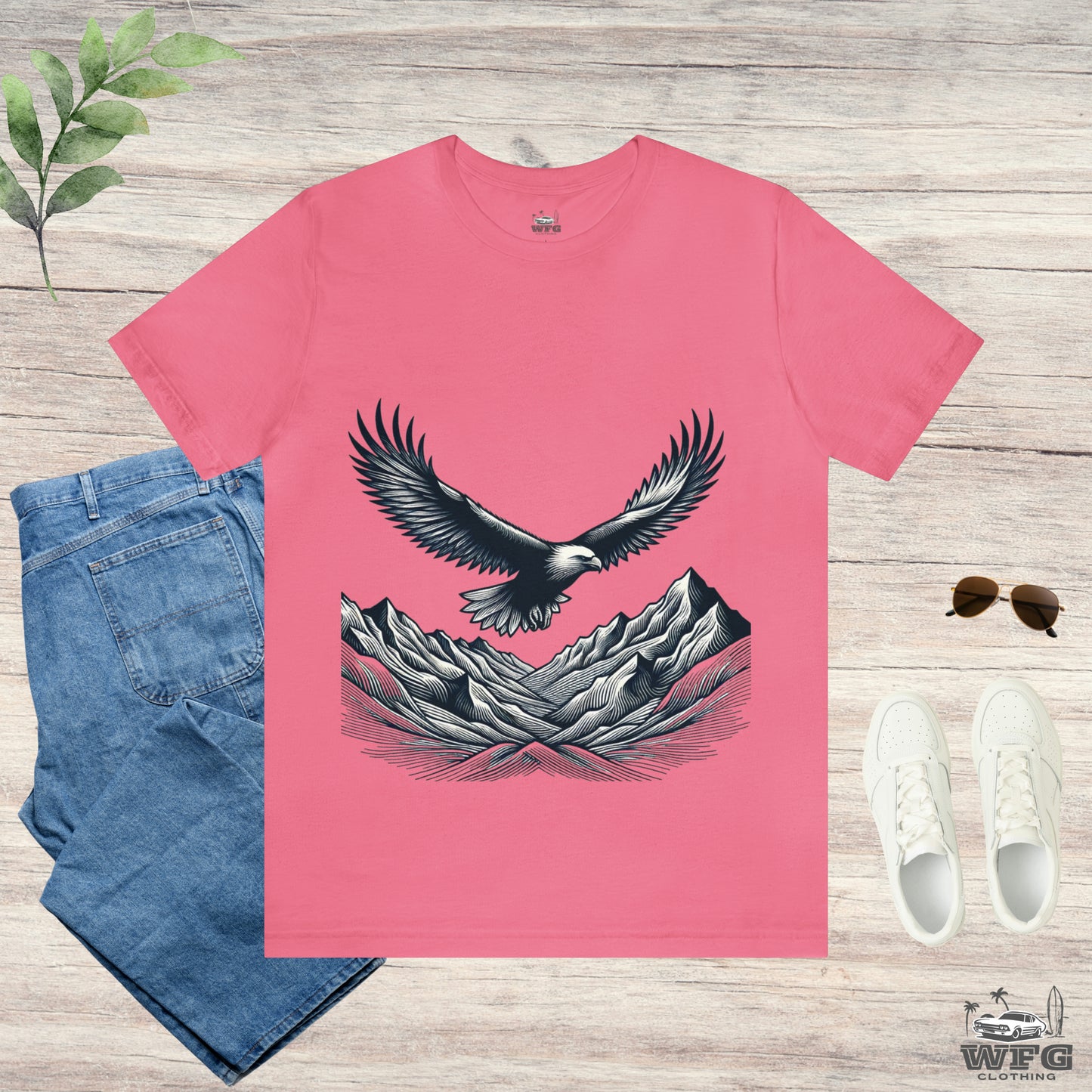 Eagles Majesty Above Mountains T-Shirt Available in Multiple Colors