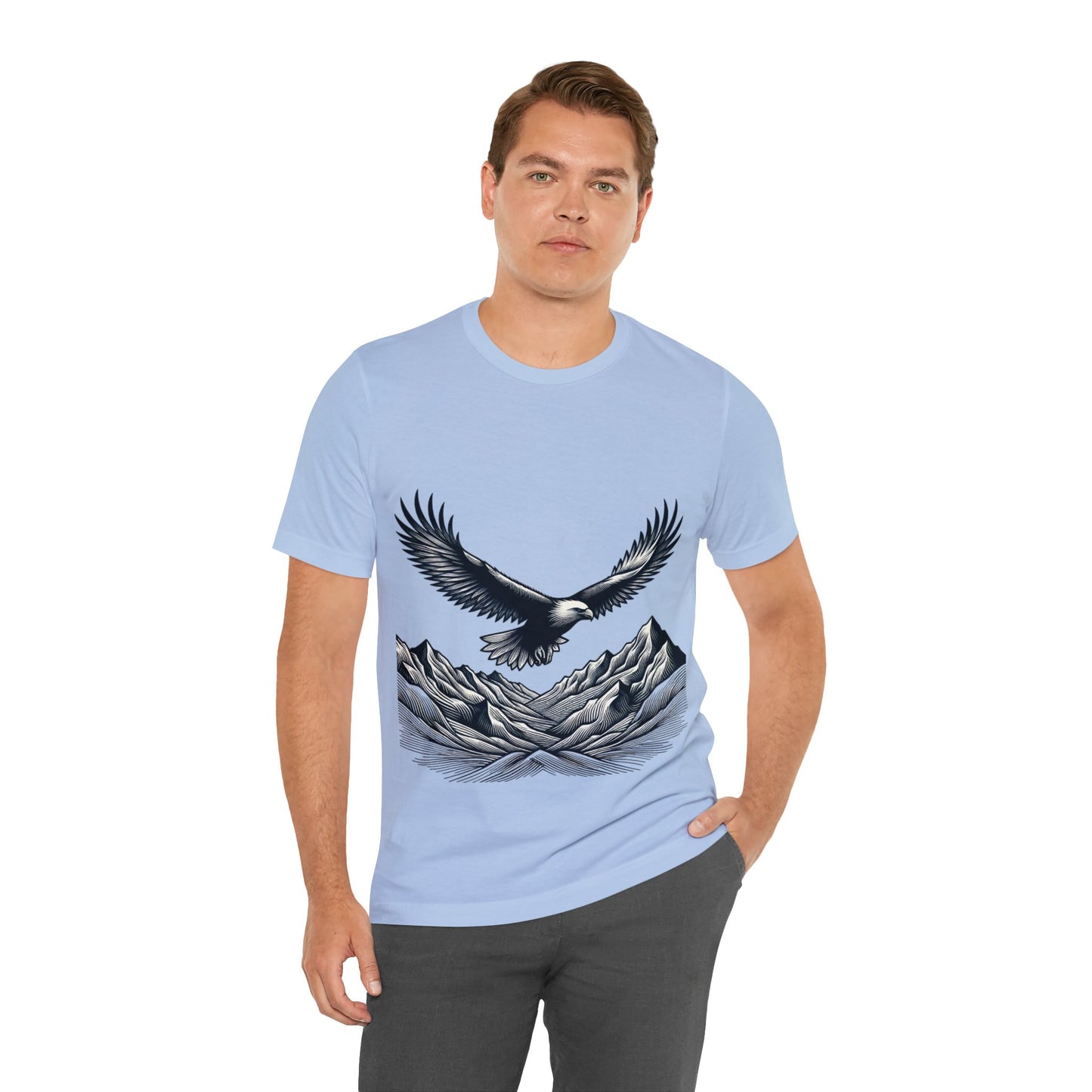 Eagles Majesty Above Mountains T-Shirt Available in Multiple Colors