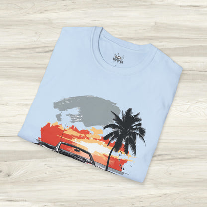 Corner Office Classic Muscle Car T-Shirt - Retro Surfer Beach Tee Summer Spring Shirt