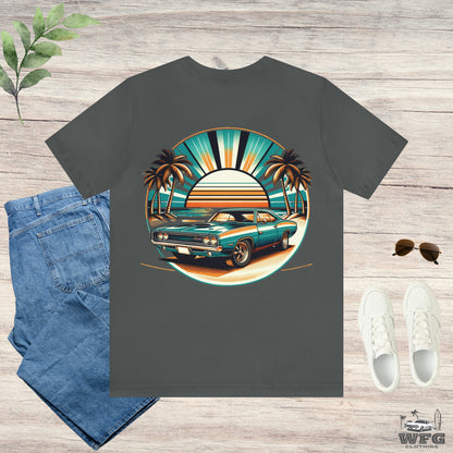 Cruisin' All Summer Long T-Shirt: Classic Muscle Car Retro Beach Ride Tee Surf Sunset Lifestyle