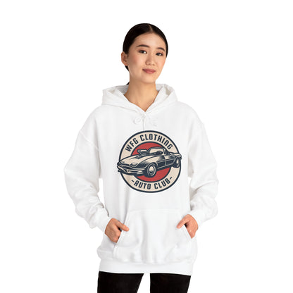 WFG Auto Club Custom Garage Graphic Hooded Sweatshirt Unisex Heavy Blend™ Hoodie  Multiple Colors Available