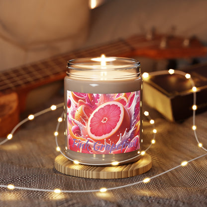 Pink Grapefruit Natural Scented Candle, 9oz,  Fresh Energizing Citrus Aroma