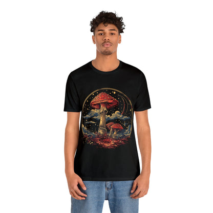 Mystical Cosmic Shroom Forest Universe T-Shirt, Fantacy Stars Dream Tee