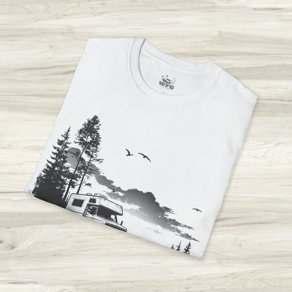 Home Office Van Life T-Shirt, Remote Work Enthusiast Tee, Nature Lover's Camping Shirt, Freelancer Outdoor Adventure Top