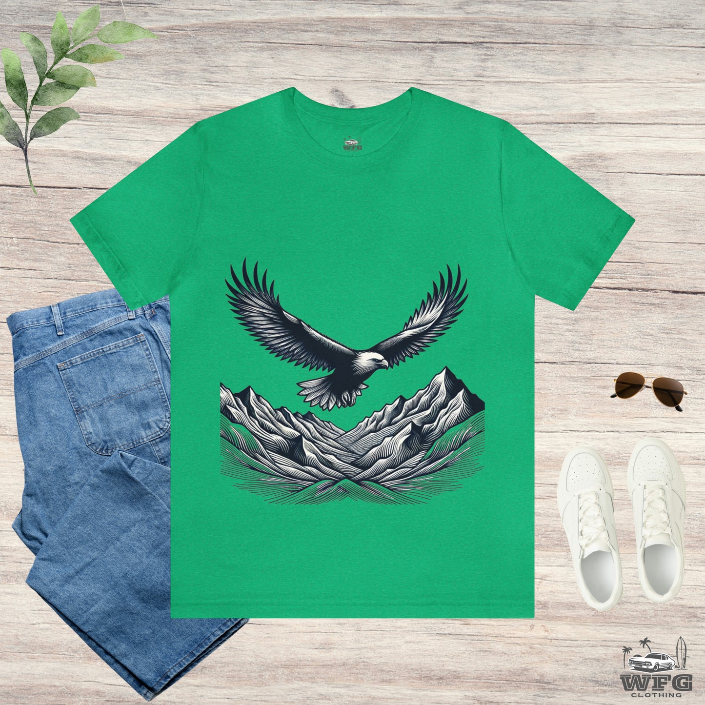 Eagles Majesty Above Mountains T-Shirt Available in Multiple Colors