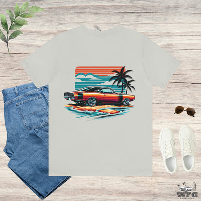 Vintage Muscle Power Tee: Sunset Beach Cruise