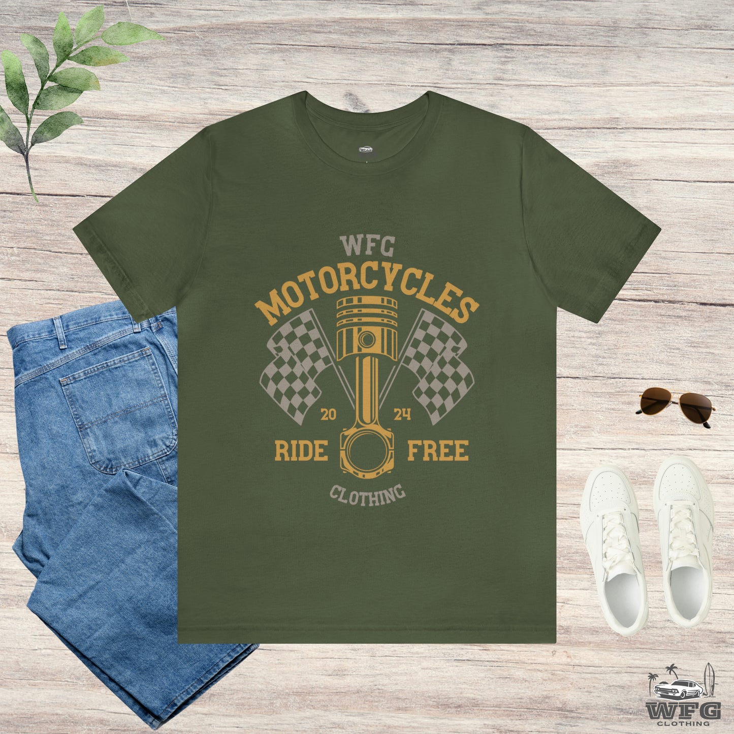 WFG Motorcycles Freedom Rider Tee WFG Custom Garage Graphic T-Shirt Multiple Colors Available