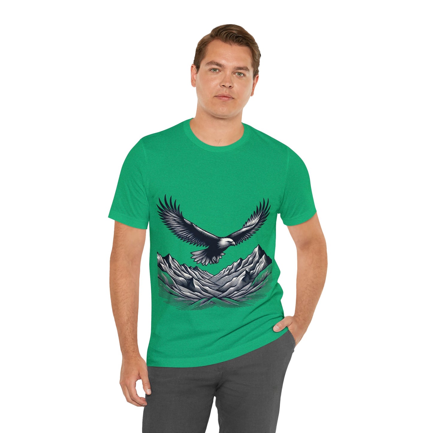 Eagles Majesty Above Mountains T-Shirt Available in Multiple Colors