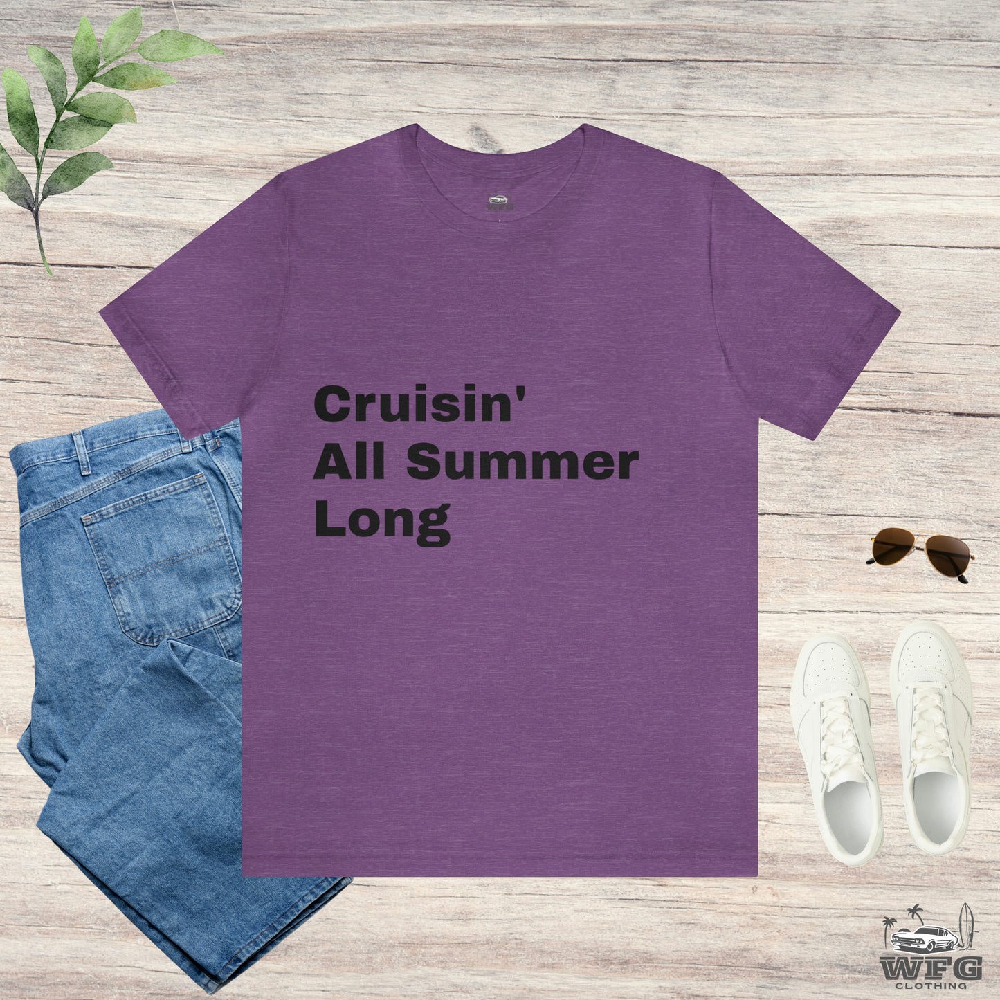 Cruisin' All Summer Long T-Shirt: Classic Muscle Car Retro Beach Ride Tee Surf Sunset Lifestyle