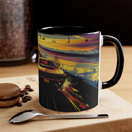 "Sunset Cruise: Retro Drive" Mug Multiple Colors Available