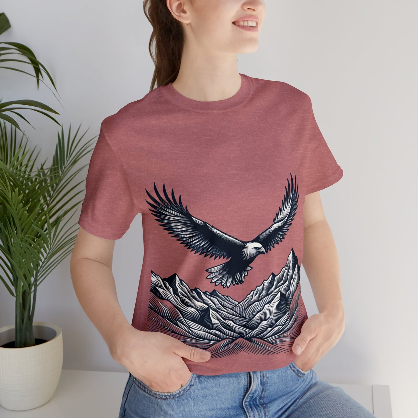 Eagles Majesty Above Mountains T-Shirt Available in Multiple Colors