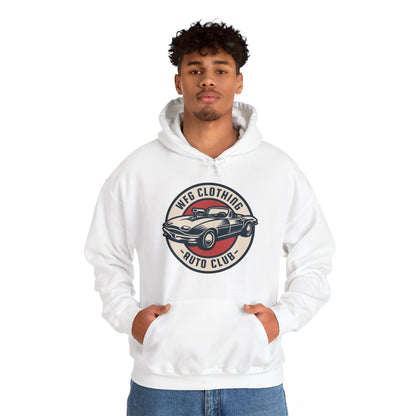 WFG Auto Club Custom Garage Graphic Hooded Sweatshirt Unisex Heavy Blend™ Hoodie  Multiple Colors Available