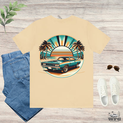 Cruisin' All Summer Long T-Shirt: Classic Muscle Car Retro Beach Ride Tee Surf Sunset Lifestyle