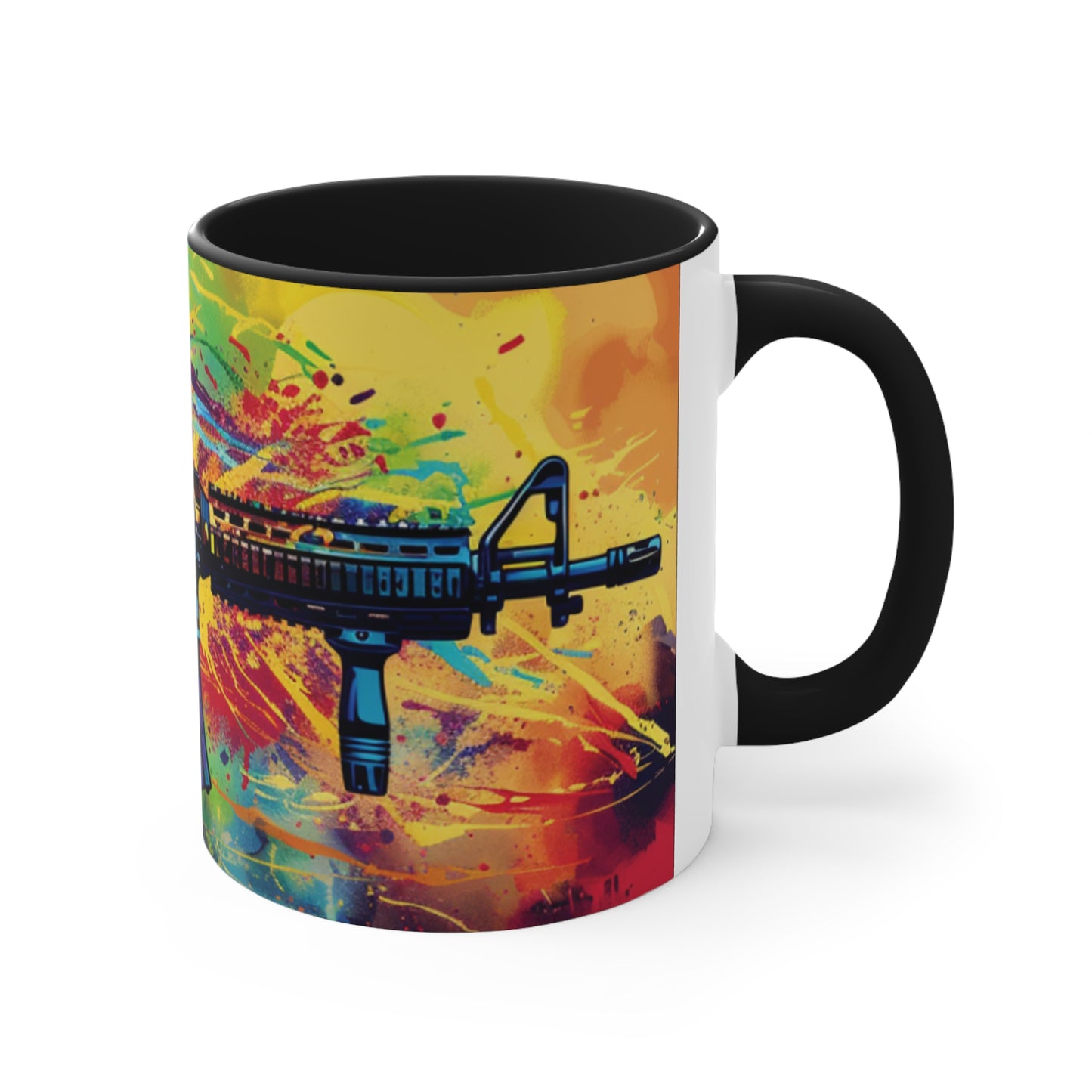 AR15 Tactical Grafitti Vibrant Paint Mug Multiple Colors Available