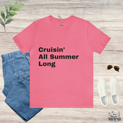 Cruisin' All Summer Long T-Shirt: Classic Muscle Car Retro Beach Ride Tee Surf Sunset Lifestyle