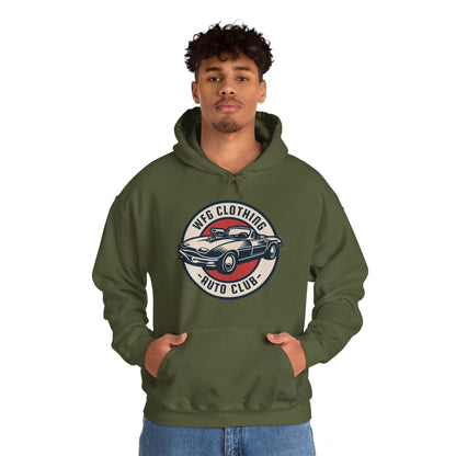 WFG Auto Club Custom Garage Graphic Hooded Sweatshirt Unisex Heavy Blend™ Hoodie  Multiple Colors Available