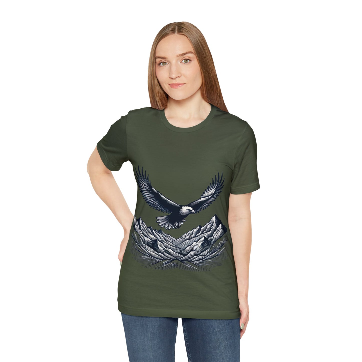 Eagles Majesty Above Mountains T-Shirt Available in Multiple Colors