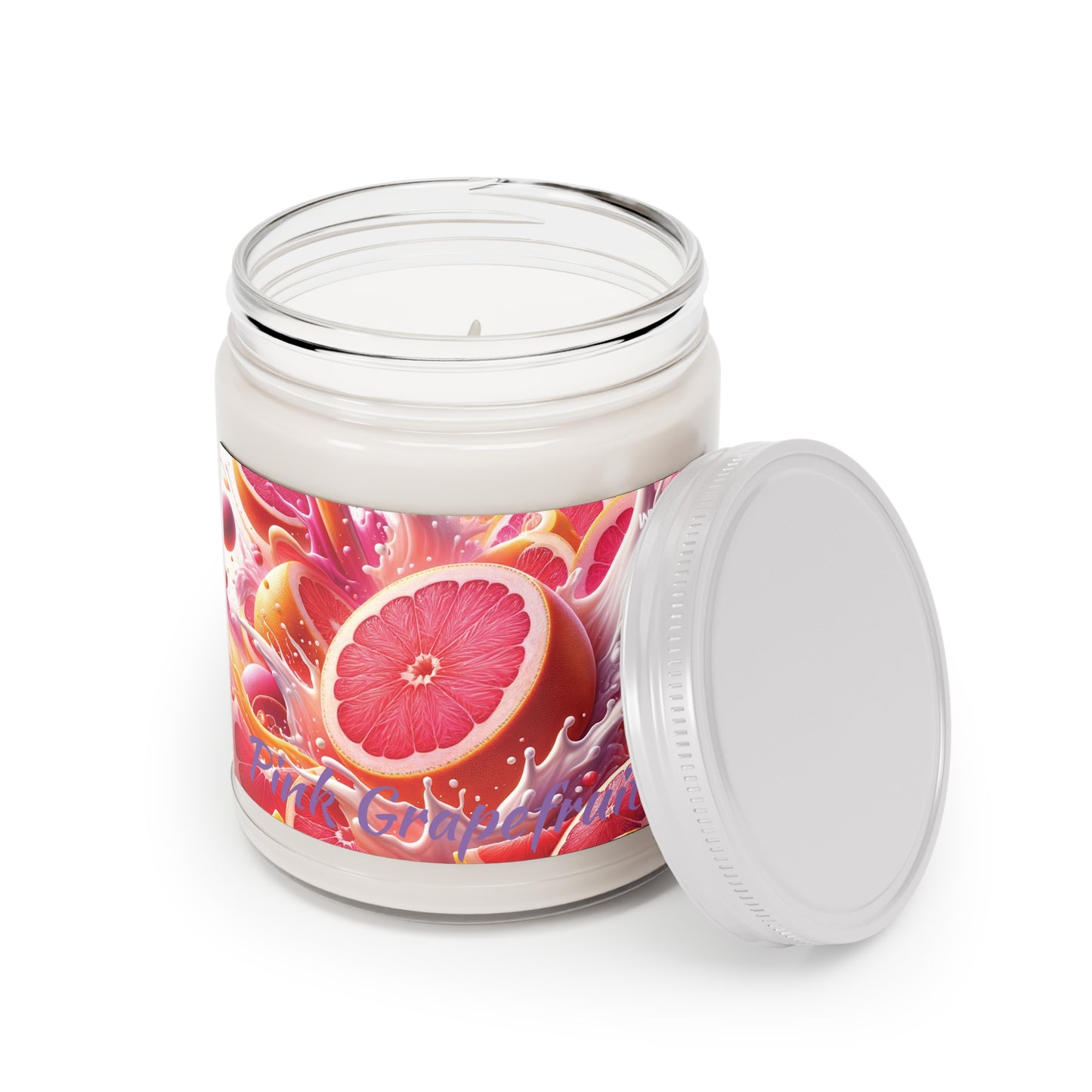 Pink Grapefruit Natural Scented Candle, 9oz,  Fresh Energizing Citrus Aroma