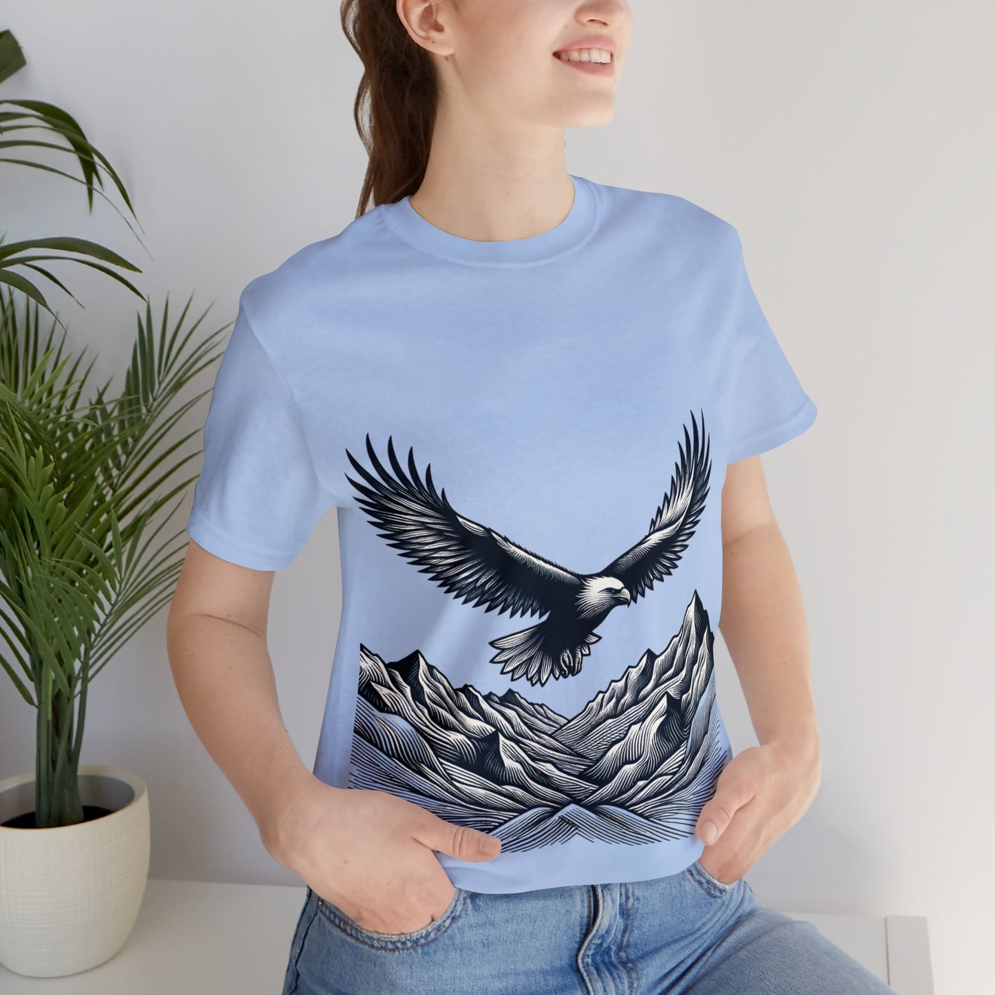 Eagles Majesty Above Mountains T-Shirt Available in Multiple Colors