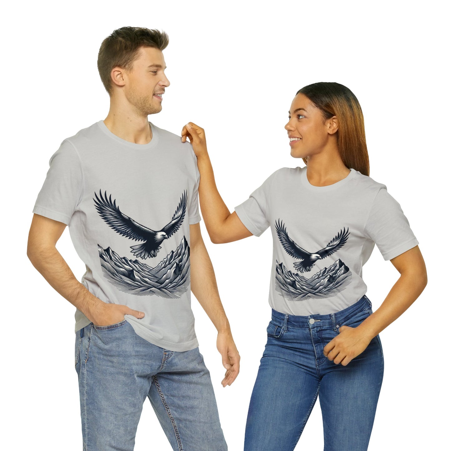 Eagles Majesty Above Mountains T-Shirt Available in Multiple Colors