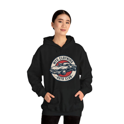 WFG Auto Club Custom Garage Graphic Hooded Sweatshirt Unisex Heavy Blend™ Hoodie  Multiple Colors Available